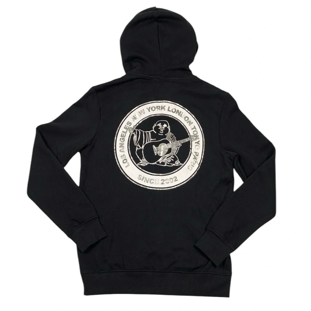 True Religion Zip Hoodie City Buddha Black Sweatshirt NWT